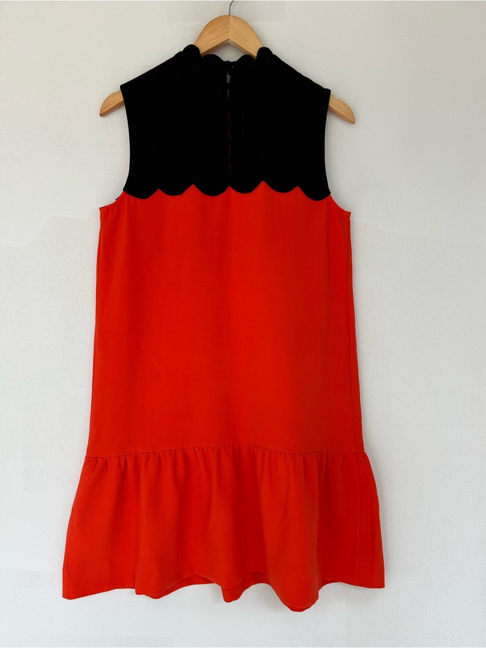 Victoria Beckham for Target Black/orange Sleeveless Scallop Hem Mini Dress